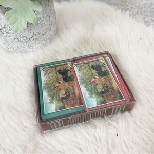 Vintage British Carriage Scene Playing Cards Set of 2